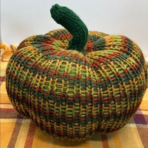 Multicolor Handmade Knit Pumpkin Decor